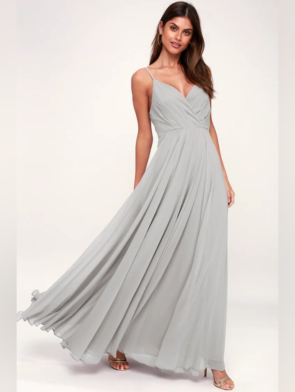 Lulus All About Love Light Grey Maxi Dress
